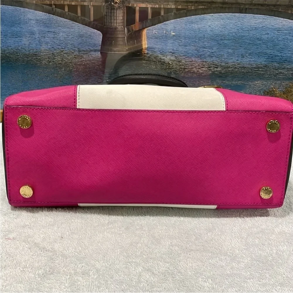 Michael Kors Black, Pink, and White Satchel